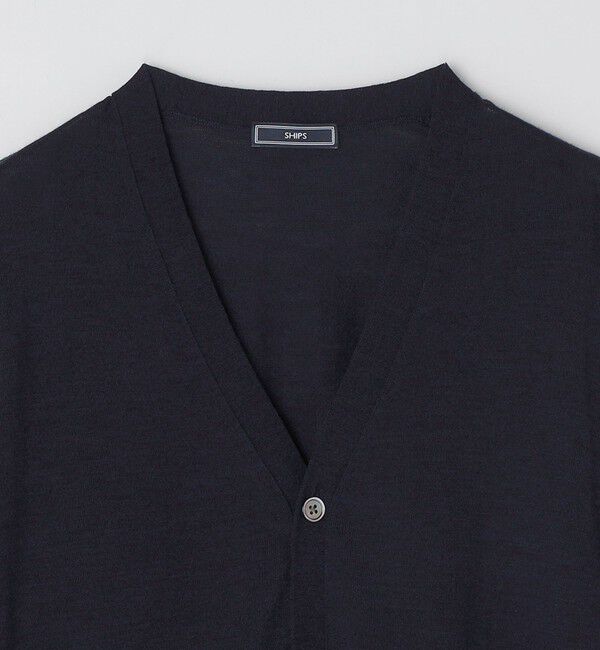 SHIPS「SHIPS: ハンドフレーム 16ゲージ Vネック カーディガン ニット」|カーディガン|