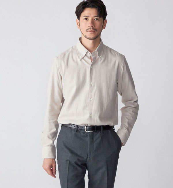 SHIPS「SHIPS: コンテンポラリー ボタンダウン ネル シャツ」|シャツ・ブラウス|ベージュ系