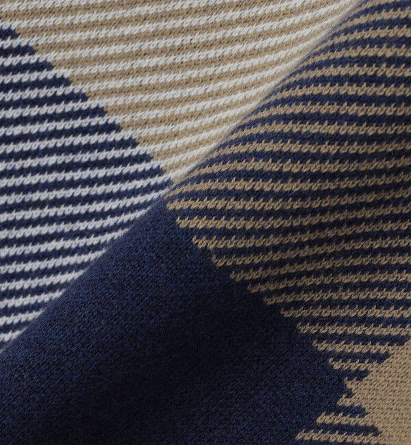 SHIPS「SHIPS:〈手洗い可能〉コットン カシミヤ チェック クルーネック ニット」|ニット・セーター|