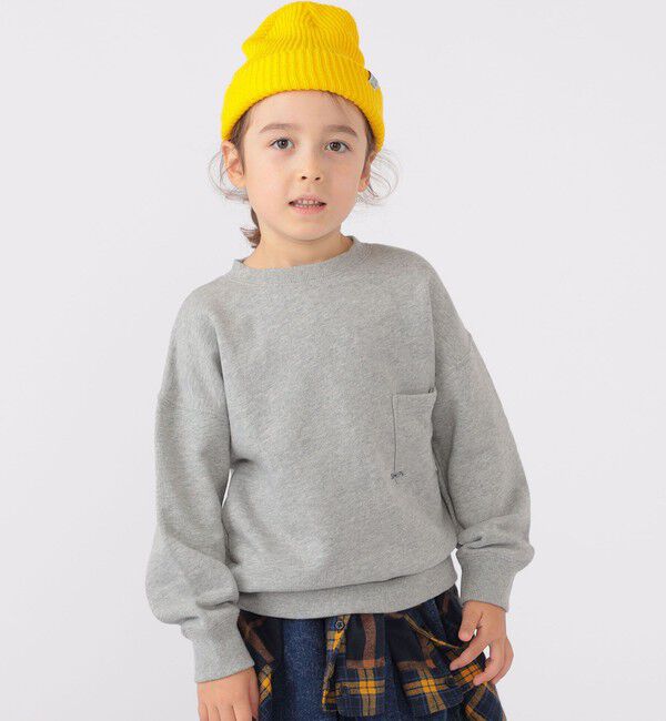 SHIPS KIDS「【WEB限定】SHIPS KIDS:100～160cm / マイクロ ロゴ スウェット」|スウェット・ジャージ|ライトグレー