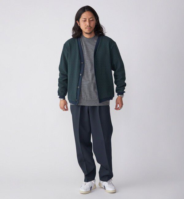 SHIPS「SHIPS: 〈洗濯機可能〉ジャカード 小紋柄 Vネック カーディガン」|カーディガン|