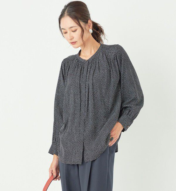 SHIPS Colors 「SHIPS Colors:〈洗濯機可能〉サテン ギャザー シャツ◇」|シャツ・ブラウス|