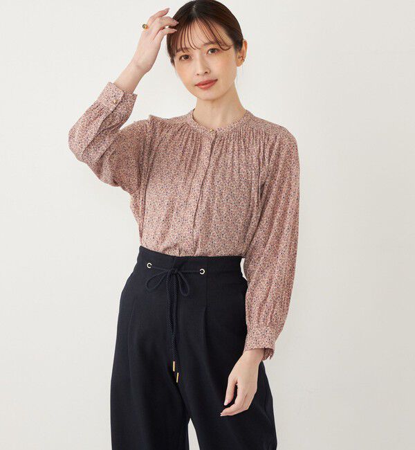 SHIPS Colors 「SHIPS Colors:〈洗濯機可能〉サテン ギャザー シャツ◇」|シャツ・ブラウス|ライトピンク