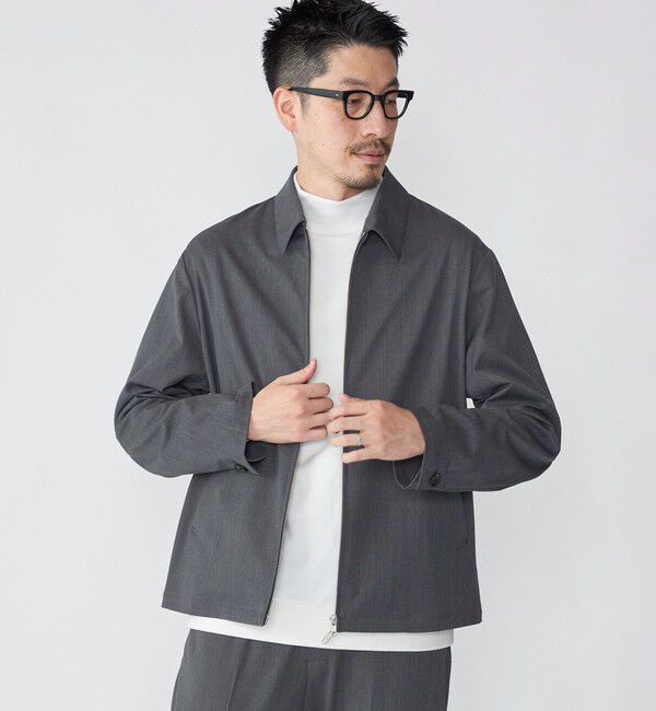 SHIPS「SHIPS: 〈セットアップ対応〉スーパー140 リラックス ジップアップ ブルゾン」|ブルゾン・スタジャン|