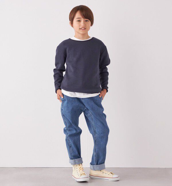 SHIPS any「SHIPS any: ランドヘム ワッフル ロングスリーブ Tシャツ<KIDS>」|Tシャツ・カットソー|