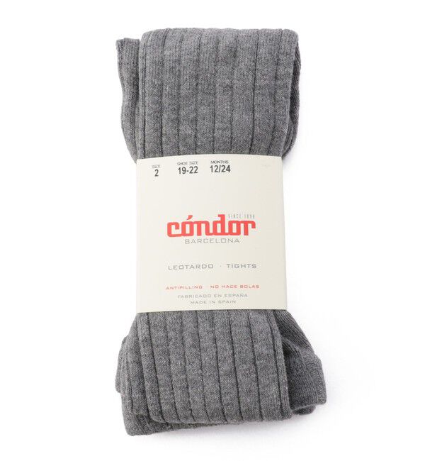 SHIPS KIDS「condor:80～90cm / ワイドリブ ベーシック タイツ」|タイツ・ストッキング|グレー