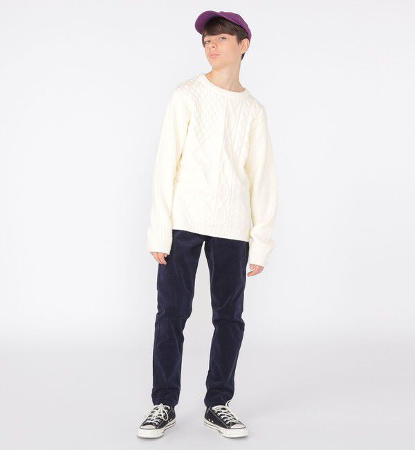 SHIPS KIDS「SHIPS KIDS:145～160cm /〈手洗い可能〉ケーブル ニット」|ニット・セーター|