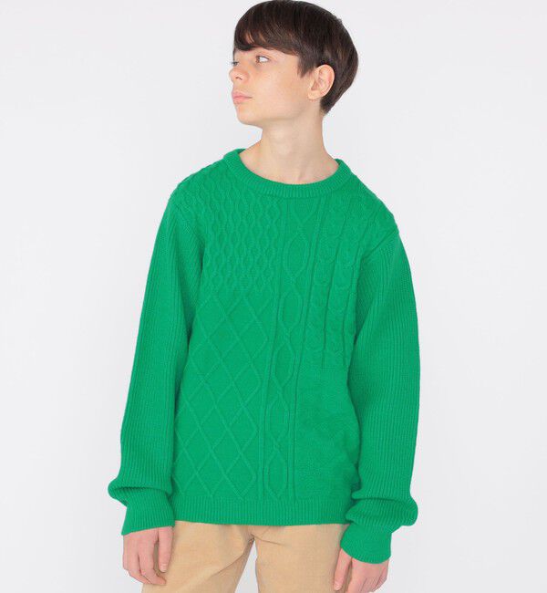 SHIPS KIDS「SHIPS KIDS:145～160cm /〈手洗い可能〉ケーブル ニット」|ニット・セーター|