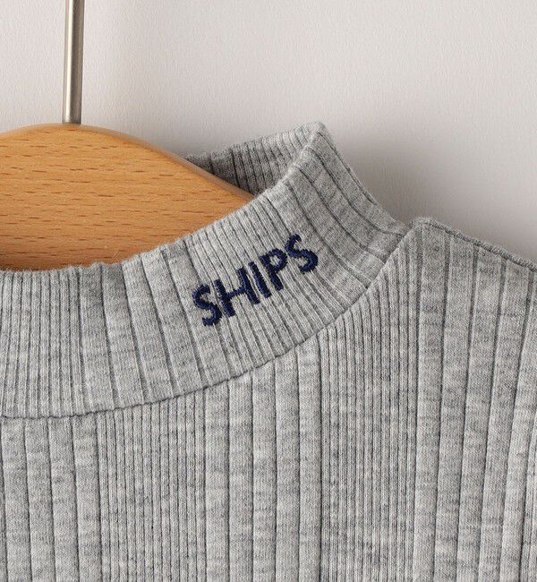 SHIPS KIDS「SHIPS KIDS:100～130cm / ランダム リブ ハイネック カットソー」|Tシャツ・カットソー|