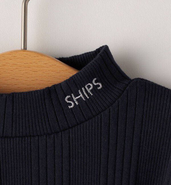 SHIPS KIDS「SHIPS KIDS:100～130cm / ランダム リブ ハイネック カットソー」|Tシャツ・カットソー|