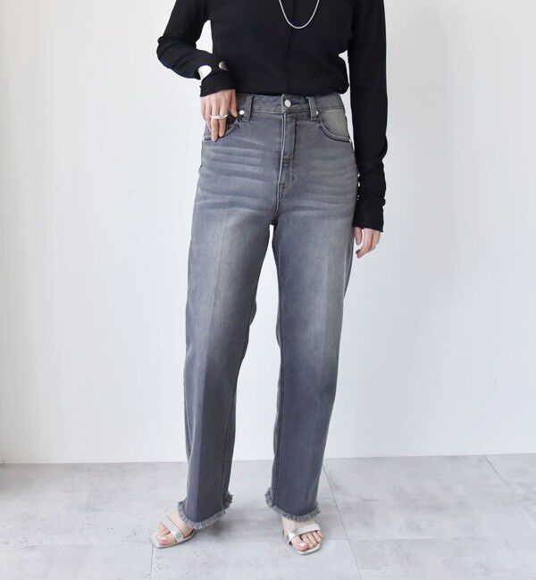 quaranciel「quaranciel:〈洗濯機可能〉ハンサム テーパード デニム パンツ 2」|デニム|