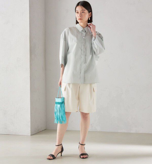 SHIPS for women「SHIPS Primary Navy Label:〈手洗い可能〉レギュラー カラー ワイド シャツ」|シャツ・ブラウス|