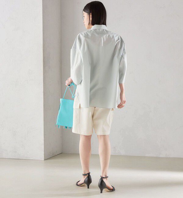 SHIPS for women「SHIPS Primary Navy Label:〈手洗い可能〉レギュラー カラー ワイド シャツ」|シャツ・ブラウス|