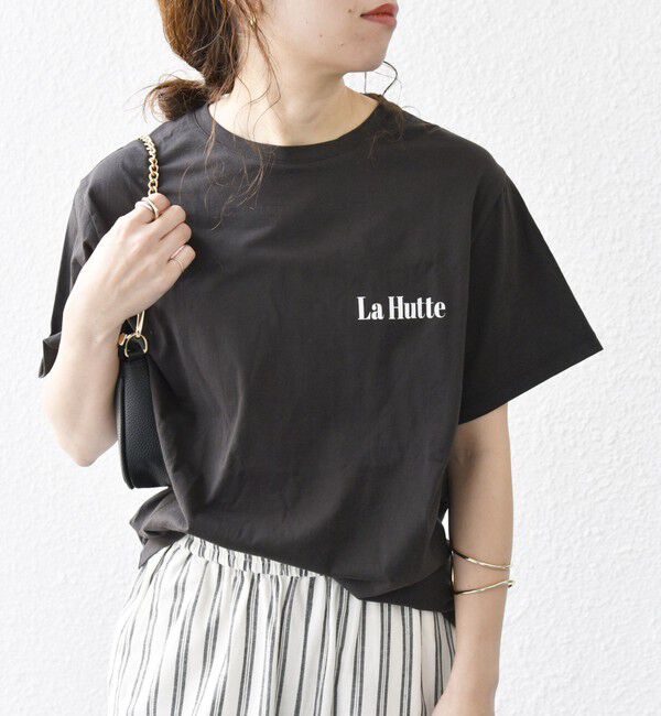 SHIPS any「La Hutte:〈洗濯機可能〉デザイン ロゴ  プリント TEE」|Tシャツ・カットソー|