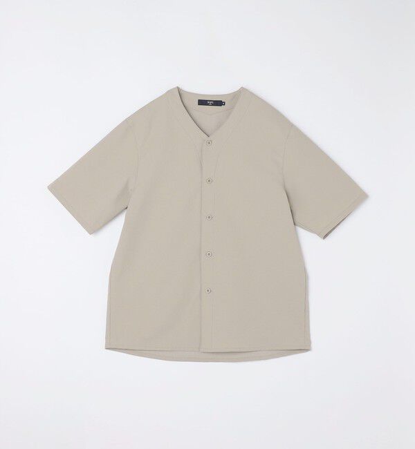 SHIPS Colors 「SHIPS Colors:〈洗濯機可能〉MoveFit(R) ノーカラー ショートスリーブ シャツ」|シャツ・ブラウス|