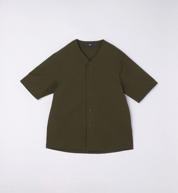 SHIPS Colors 「SHIPS Colors:〈洗濯機可能〉MoveFit(R) ノーカラー ショートスリーブ シャツ」|シャツ・ブラウス|