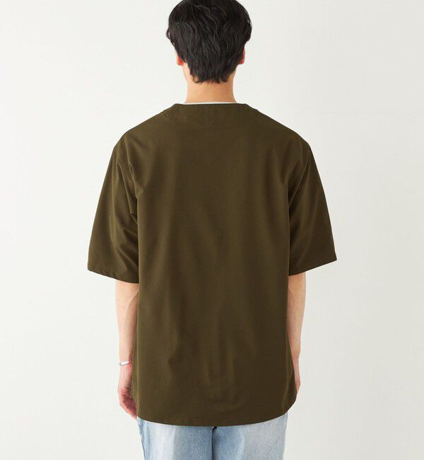 SHIPS Colors 「SHIPS Colors:〈洗濯機可能〉MoveFit(R) ノーカラー ショートスリーブ シャツ」|シャツ・ブラウス|