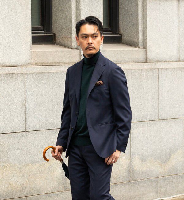 SHIPS「SHIPS:〈FUNCTION/洗濯機可能〉ウォッシャブル バーズアイ ジャケット(セットアップ対応)」|テーラードジャケット|ネイビー