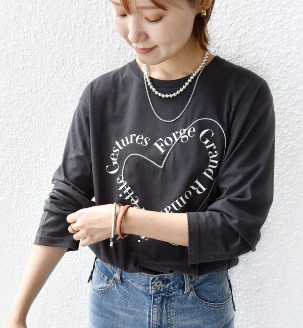 SHIPS for women「【WEB限定】バリエーション ロゴ プリント ロングスリーブ TEE」|Tシャツ・カットソー|