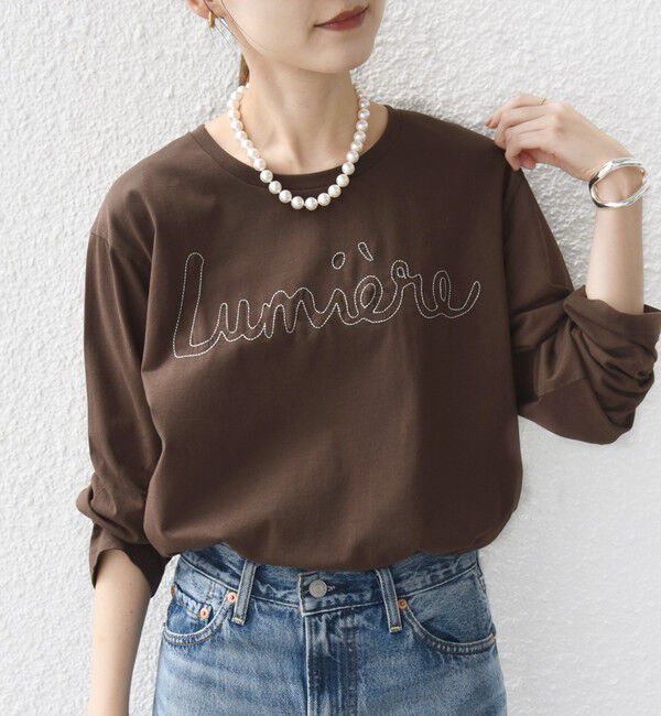 SHIPS for women「【WEB限定】バリエーション ロゴ プリント ロングスリーブ TEE」|Tシャツ・カットソー|