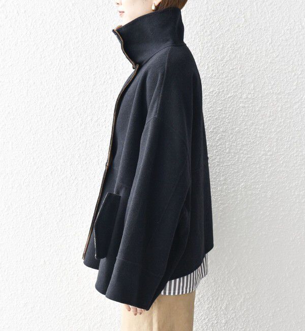 SHIPS any「《一部追加予約》【WEB限定】SHIPS any: リバー スタンドカラー ポンチョ ショート コート」|その他|