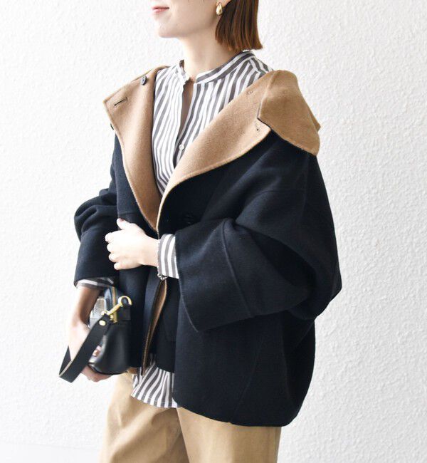 SHIPS any「《一部追加予約》【WEB限定】SHIPS any: リバー スタンドカラー ポンチョ ショート コート」|その他|