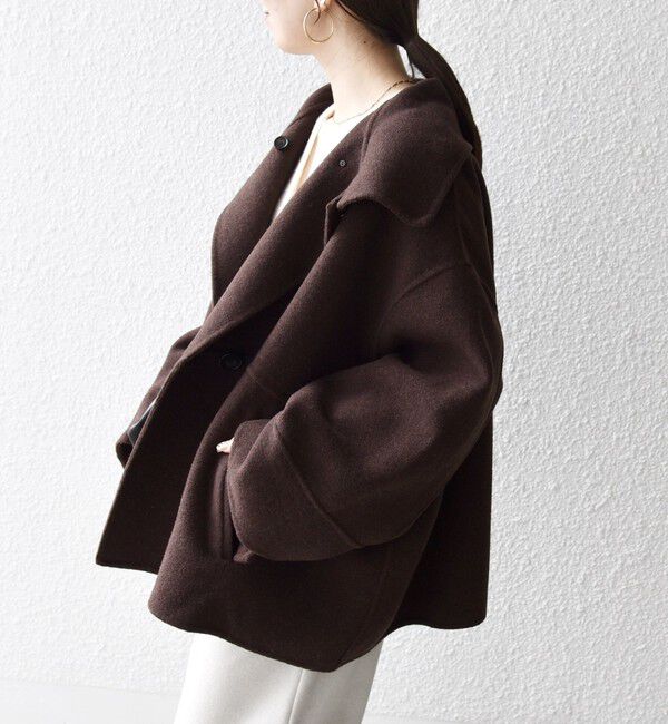 SHIPS any「《一部追加予約》【WEB限定】SHIPS any: リバー スタンドカラー ポンチョ ショート コート」|その他|