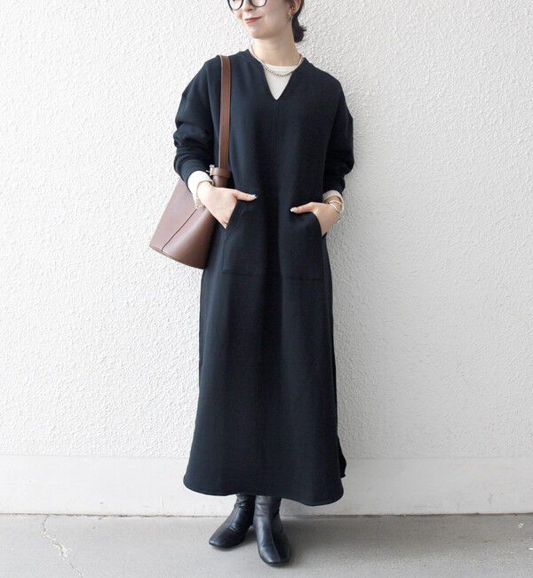 SHIPS any「【WEB限定】SHIPS any: USA コットン 裏起毛 ポケット スウェット ワンピース」|ワンピース|