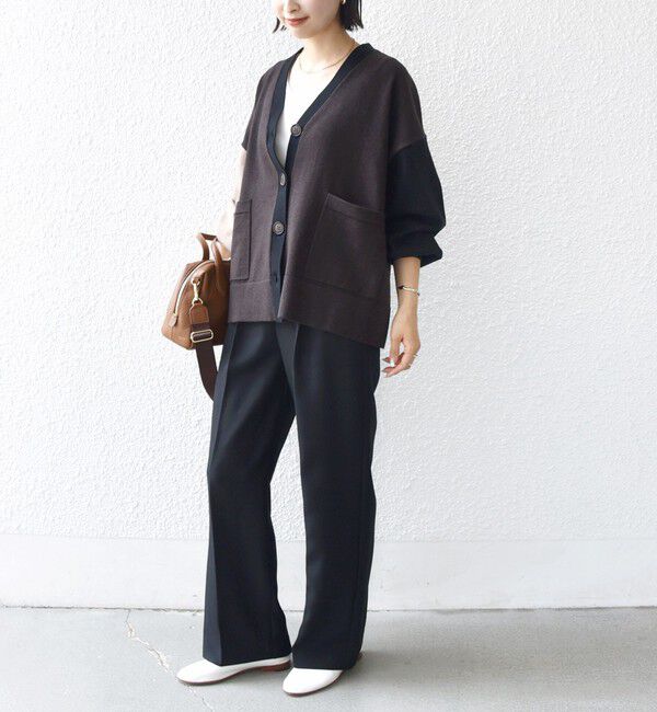 SHIPS for women「【WEB限定】〈手洗い可能〉配色 ポケット カーディガン」|カーディガン|