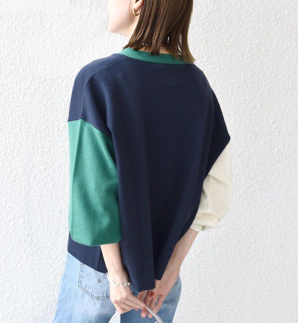 SHIPS for women「【WEB限定】〈手洗い可能〉配色 ポケット カーディガン」|カーディガン|