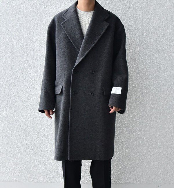 SHIPS any「SHIPS any: PURE WOOL MELTON ダブル チェスターコート◇」|チェスターコート|ダークグレー
