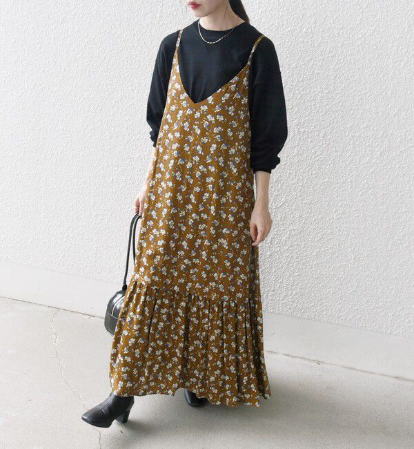 SHIPS any「SHIPS any:〈手洗い可能〉TROUILLET プチ フラワー フレア キャミワンピース」|ワンピース|