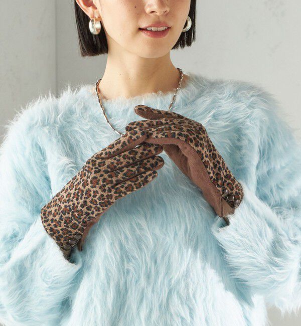 SHIPS for women「カシミヤ ミックス ジャージ グローブ」|手袋|ブラウン