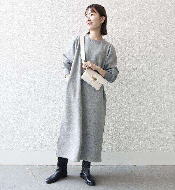 SHIPS any「【WEB限定】SHIPS any: USAコットン 裏起毛 パフ スリーブ ワンピース 2」|ワンピース|