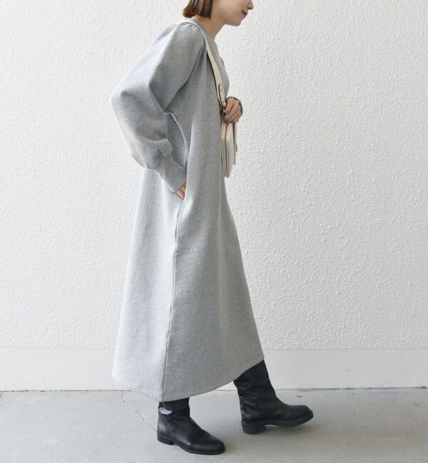 SHIPS any「【WEB限定】SHIPS any: USAコットン 裏起毛 パフ スリーブ ワンピース 2」|ワンピース|