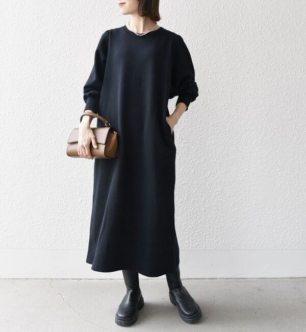 SHIPS any「【WEB限定】SHIPS any: USAコットン 裏起毛 パフ スリーブ ワンピース 2」|ワンピース|