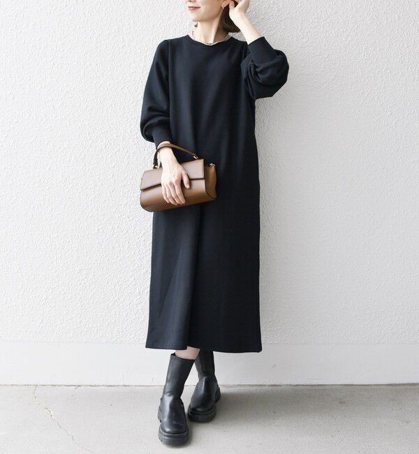 SHIPS any「【WEB限定】SHIPS any: USAコットン 裏起毛 パフ スリーブ ワンピース 2」|ワンピース|