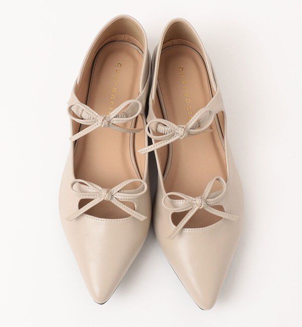 quaranciel「quaranciel: リボン ポインテッド トゥ フラット シューズ」|パンプス|