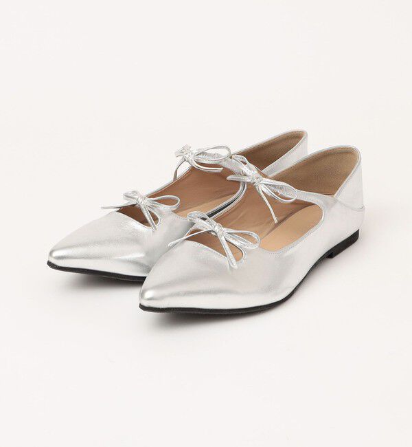 quaranciel「quaranciel: リボン ポインテッド トゥ フラット シューズ」|パンプス|