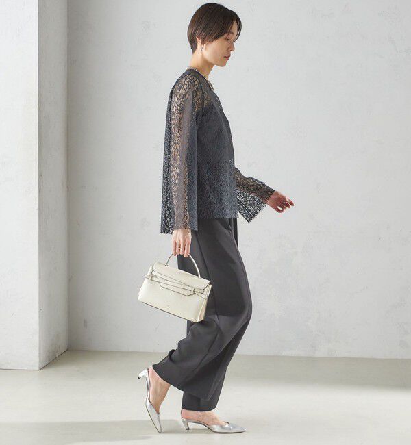 SHIPS for women「〈手洗い可能〉クルーネック レース ブラウス」|シャツ・ブラウス|