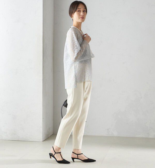 SHIPS for women「〈手洗い可能〉クルーネック レース ブラウス」|シャツ・ブラウス|