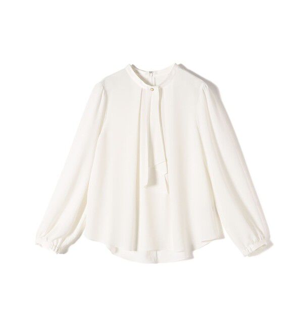SHIPS for women「〈手洗い可能〉ボウタイ ソリッド 長袖 ブラウス」|シャツ・ブラウス|