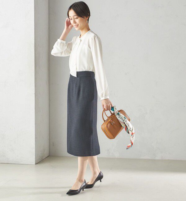 SHIPS for women「〈手洗い可能〉ボウタイ ソリッド 長袖 ブラウス」|シャツ・ブラウス|