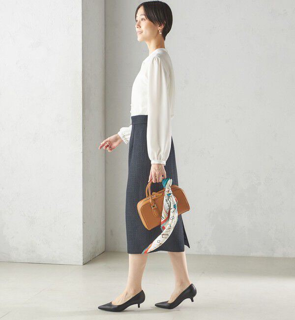 SHIPS for women「〈手洗い可能〉ボウタイ ソリッド 長袖 ブラウス」|シャツ・ブラウス|