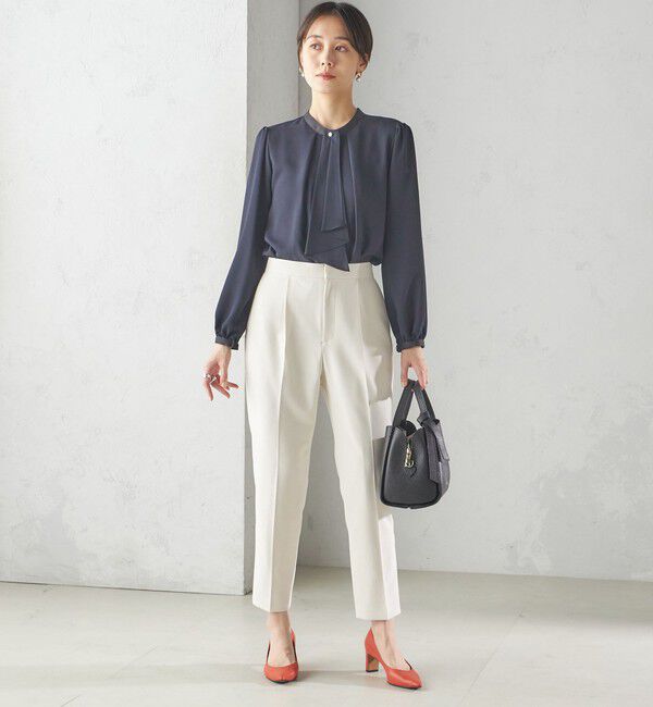 SHIPS for women「〈手洗い可能〉ボウタイ ソリッド 長袖 ブラウス」|シャツ・ブラウス|