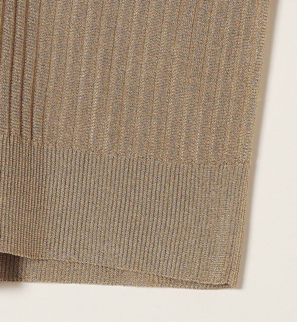 quaranciel「quaranciel:〈手洗い可能〉シアー ラメ ポロ リブ ニット プルオーバー」|ニット・セーター|