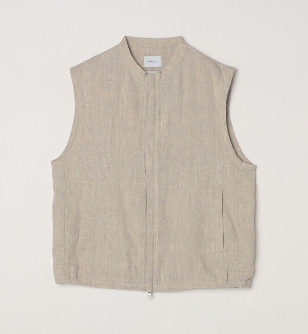 SHIPS any「SHIPS any:〈洗濯機可能〉NOVELTEX リネン ジップ ベスト(セットアップ対応)◇」|ベスト・ジレ|