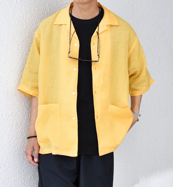 SHIPS any「SHIPS any: ピュアリネン キャンプポケット ハーフスリーブ オープン シャツ◇」|シャツ・ブラウス|