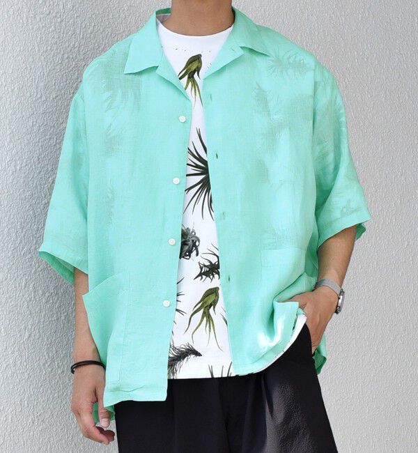 SHIPS any「SHIPS any: ピュアリネン キャンプポケット ハーフスリーブ オープン シャツ◇」|シャツ・ブラウス|