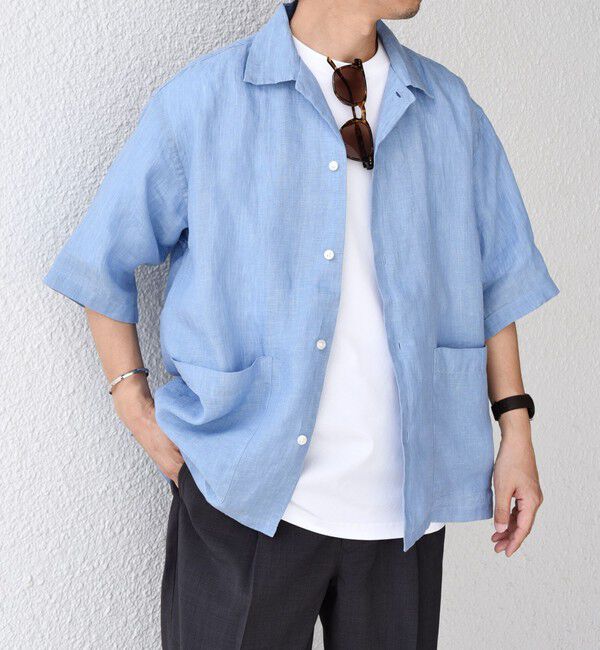 SHIPS any「SHIPS any: ピュアリネン キャンプポケット ハーフスリーブ オープン シャツ◇」|シャツ・ブラウス|